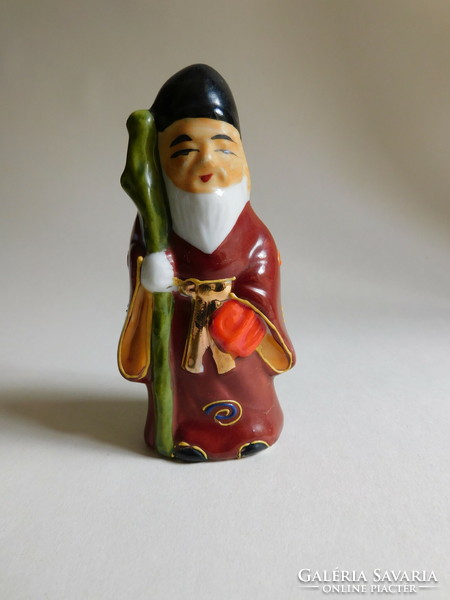 Japanese satsuma figure - yurijin, the god of long life