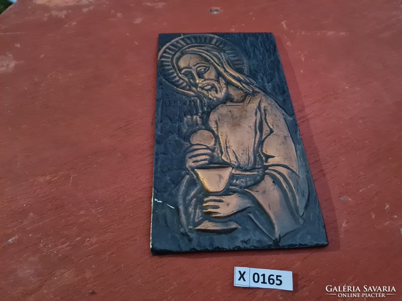 X0165 copper Jesus wall picture 23.5x12.5 cm