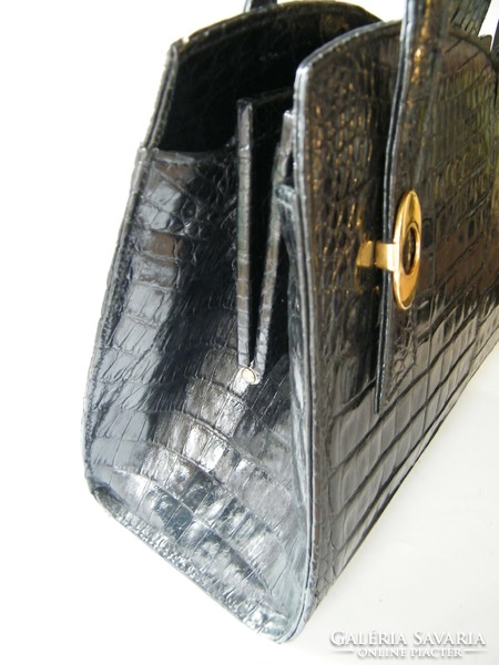 Very nice crocodile skin handbag with mirror