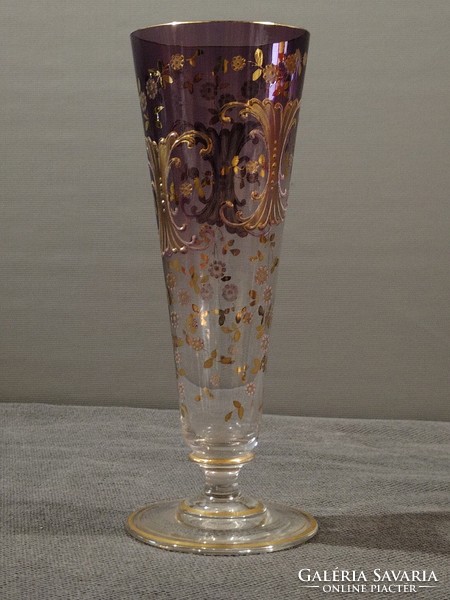 20cm antique moser gilded goblet, vase