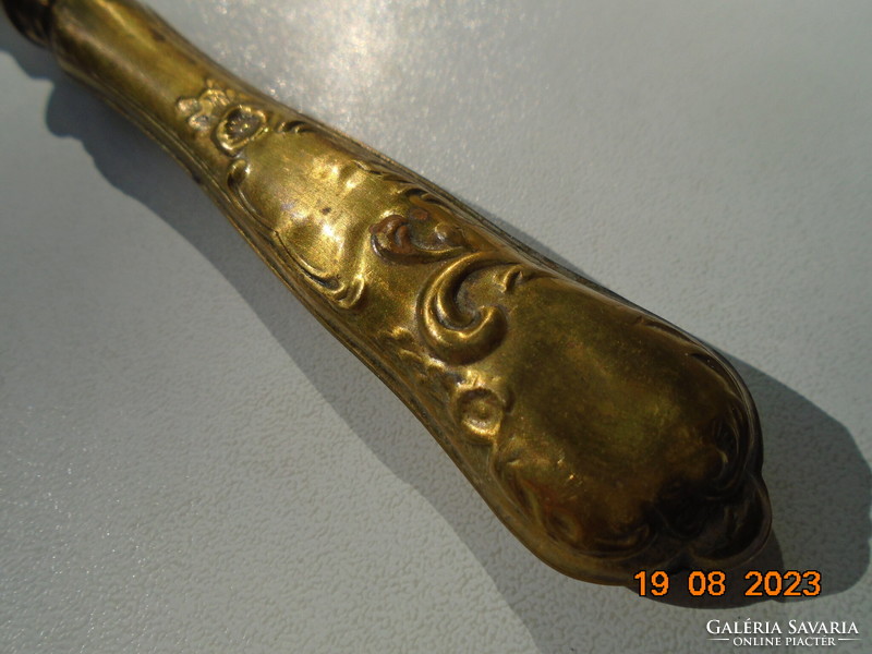 1850 Fire-gilded fork with 800 silver handle, treble, punched patterns, master mark