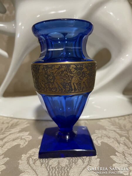 Extrém ritka Moser Kobaltkék váza