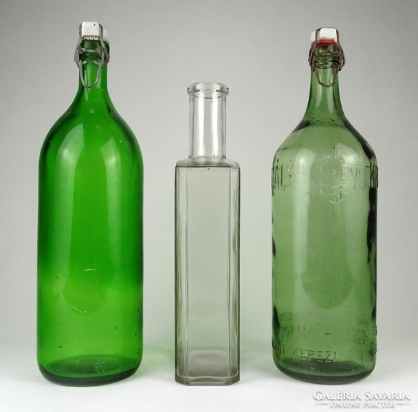 1N892 old 3-piece large glass bottle