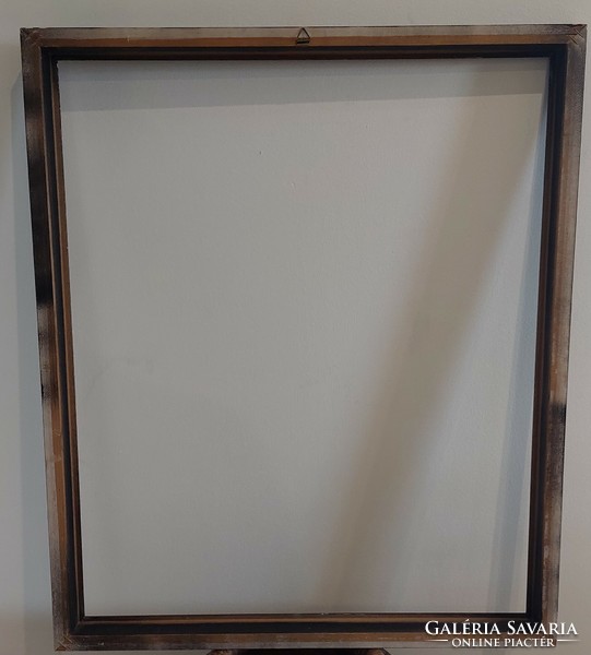Modern black wooden picture frame, internal size 61x50.5 cm