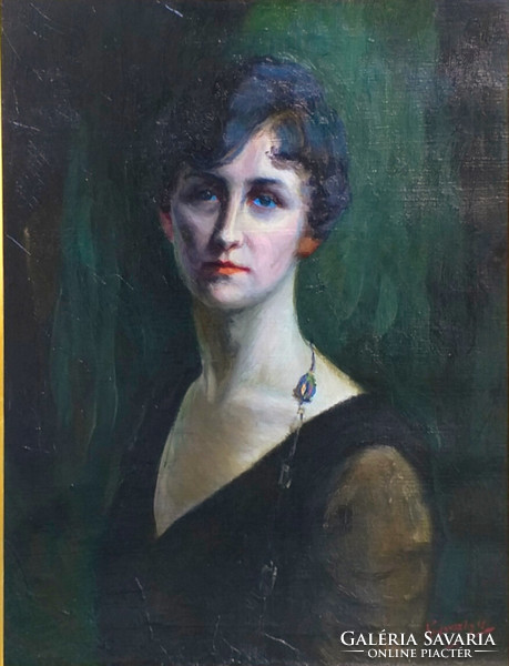 Bertalan Karlovszky (1858-1938): lady with jewelry