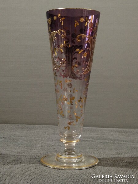 20cm antique moser gilded goblet, vase