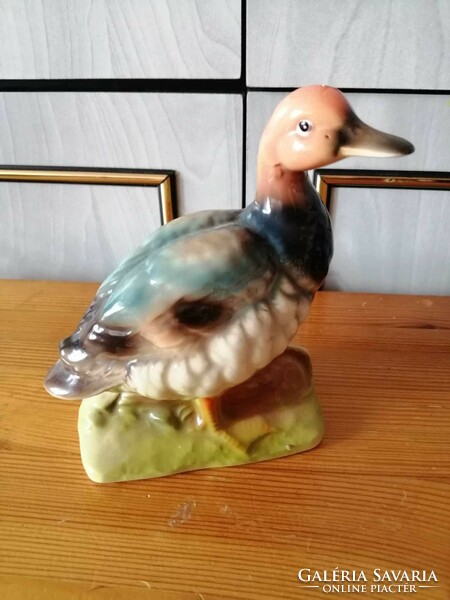 Hand painted Japanese porcelain duck figurine