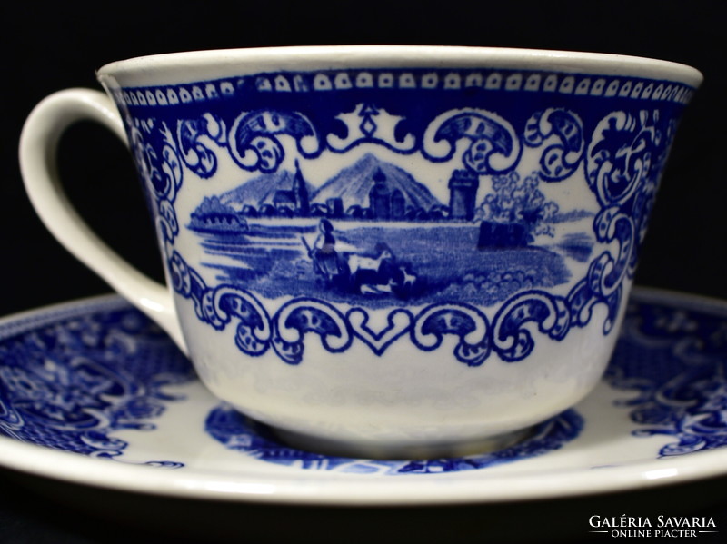 Antique English blue pattern faience teacup!