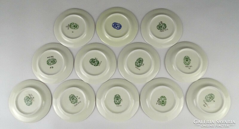 1N869 butterfly butter colored Zsolnay porcelain plate set of 12 pieces