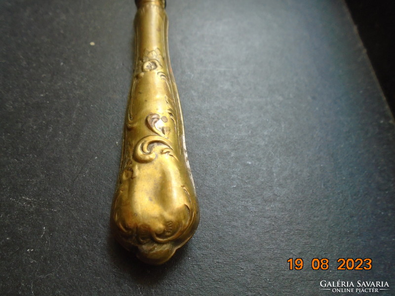 1850 Fire-gilded fork with 800 silver handle, treble, punched patterns, master mark