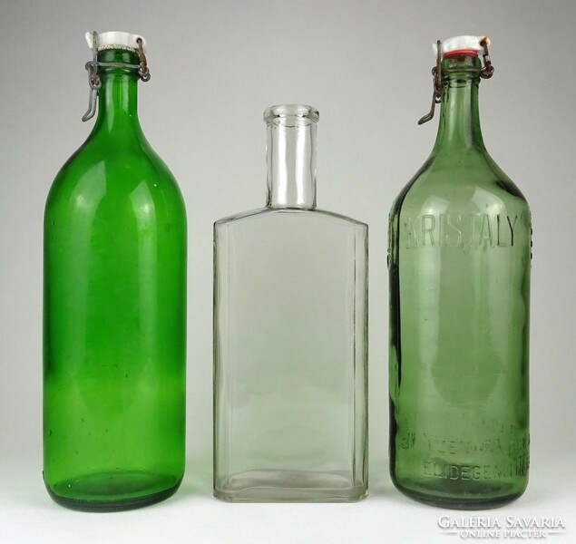 1N892 old 3-piece large glass bottle