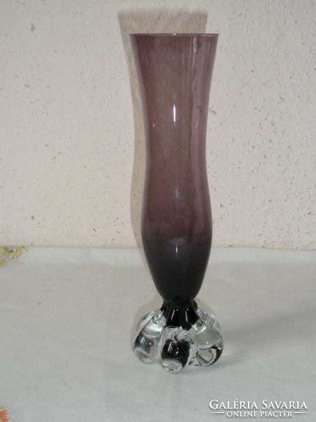 Purple cast glass vase