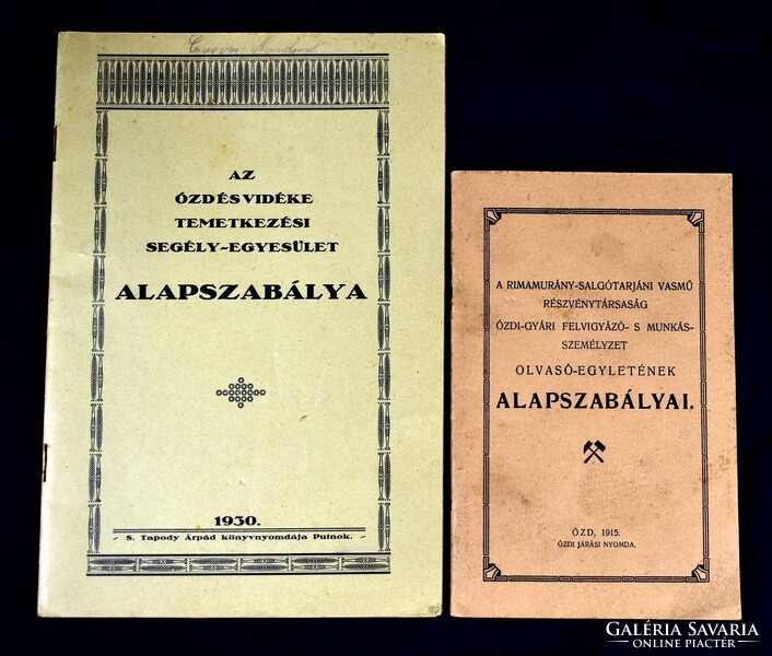 From 1915 and 1930, interesting bylaws of the period from Ózd and the surrounding area are paper antiques