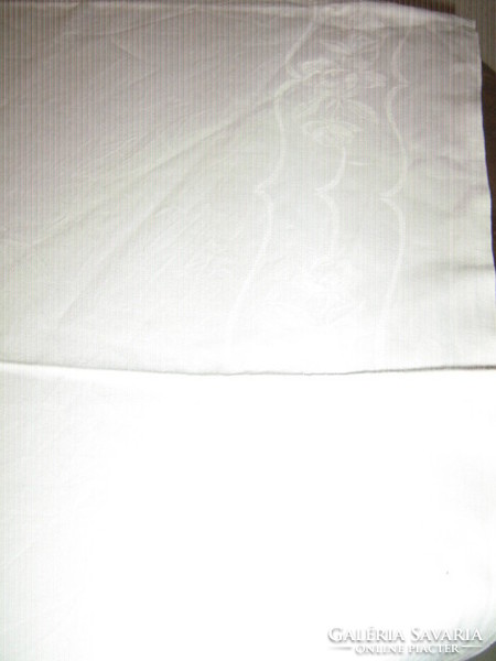Beautiful elegant rose white damask tablecloth