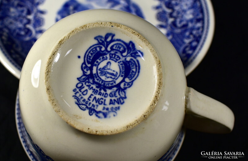 Antique English blue pattern faience teacup!