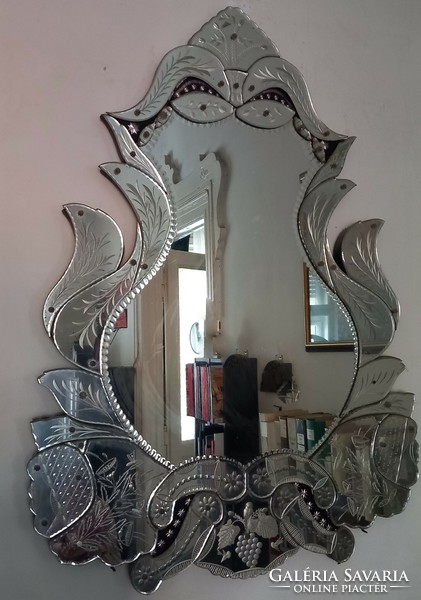 Nagyméretű velencei muránói antik tükör