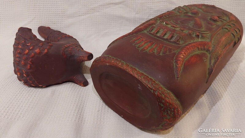 2 artistic ceramic ornaments, marked