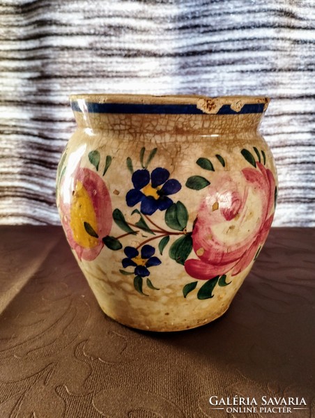 Antique folk floral ceramic silk