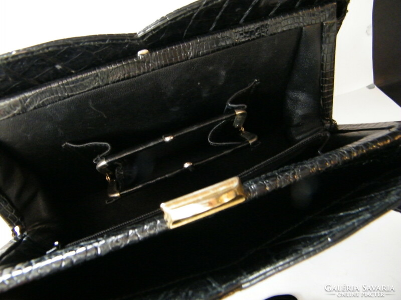 Very nice crocodile skin handbag with mirror