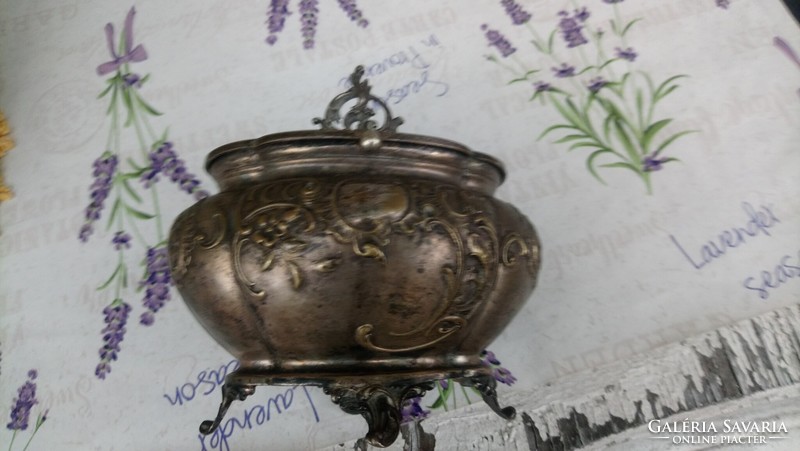 Antique Art Nouveau handmade sugar box 1880 hallmarked!