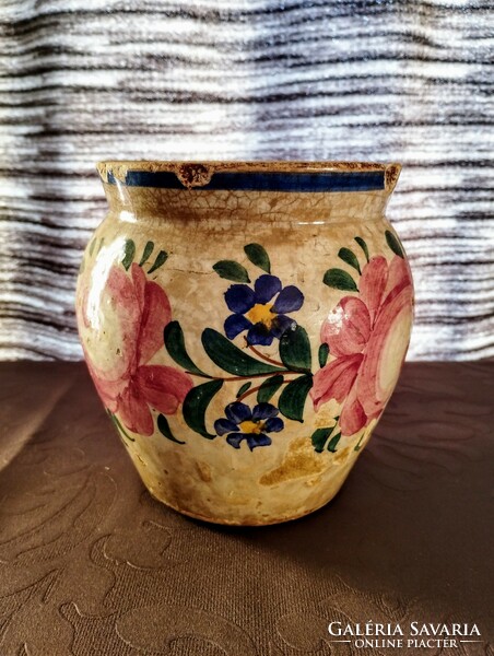 Antique folk floral ceramic silk