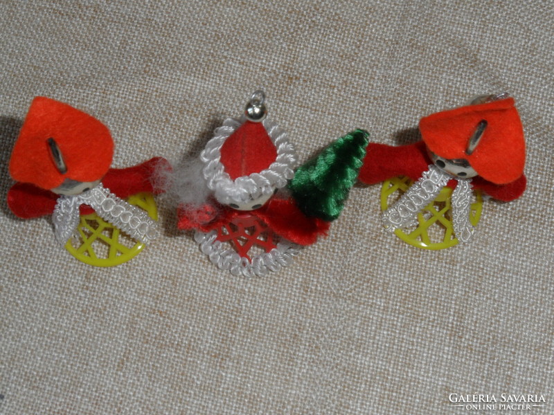Retro, old Santa Claus and snow fairies Christmas tree decoration (3 pcs.)