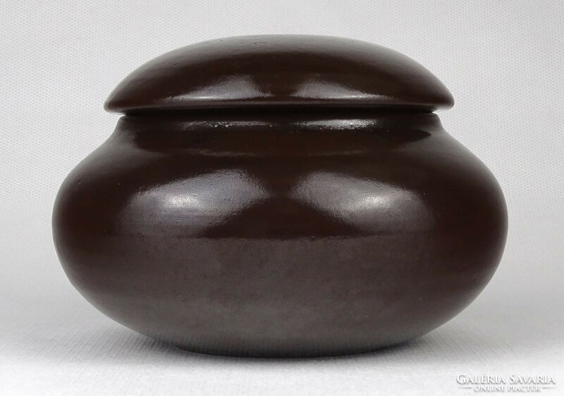 1O567 marked idea industrial brown ceramic bonbonier