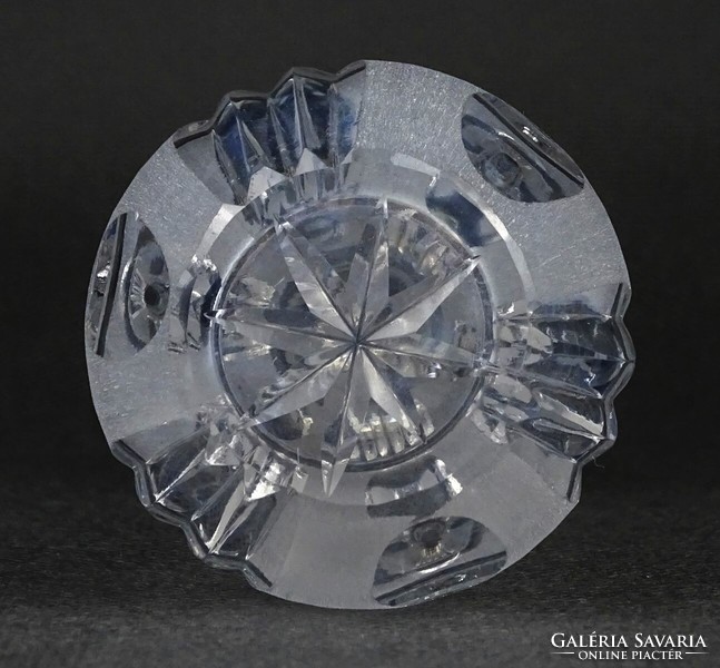 1O211 Régi maratott skandináv üveg váza szálváza 15 cm
