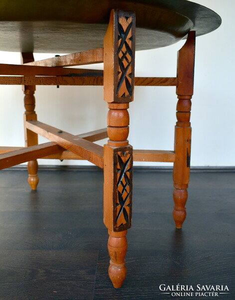 Huge solid brass flat oriental folding coffee table