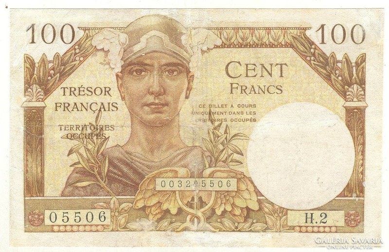 100 francs 1947 Tresor Franciaország Ritka