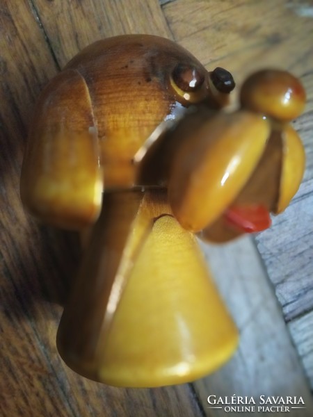 Special vintage wooden dog statue