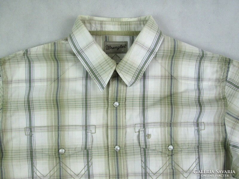 Original wrangler (m) sporty elegant checkered short-sleeved men's shirt