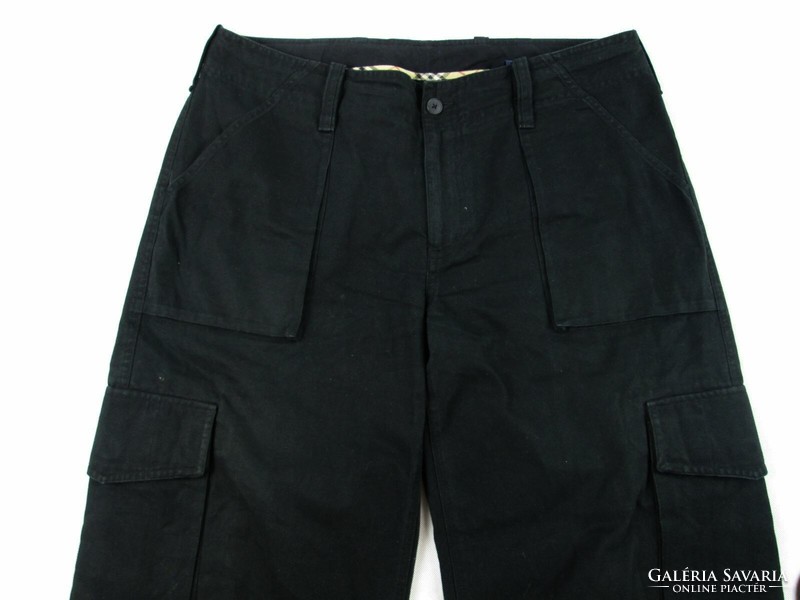 Original burberry (l) men's black cotton trousers