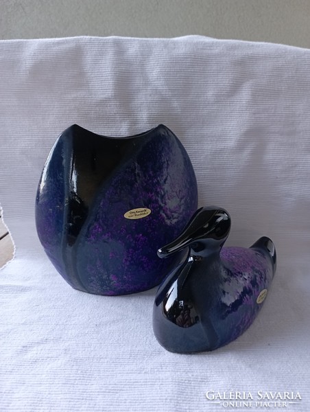 Otto Keramik,kerámia váza és kacsa