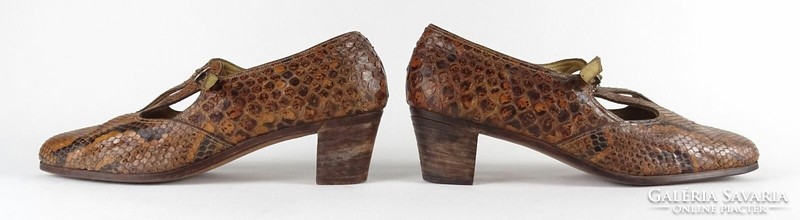 1N907 antique snakeskin women's shoes ~ size 39