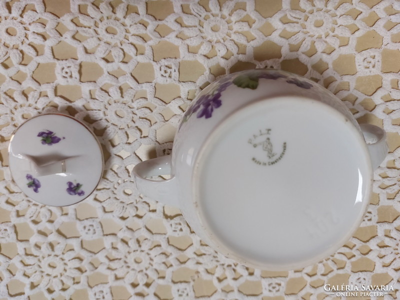 Violet, Czech, beautiful porcelain sugar bowl
