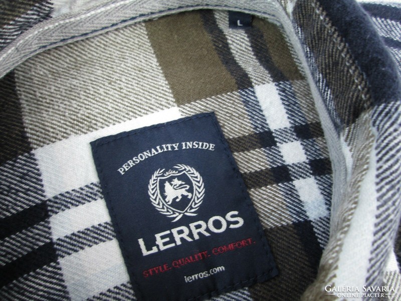 Original Lerros (l) sporty plaid long-sleeved flannel men's shirt