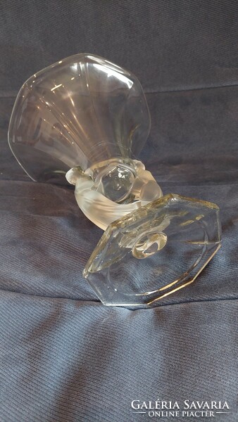 Acid-etched glass vase decorated with female figures, Art Nouveau