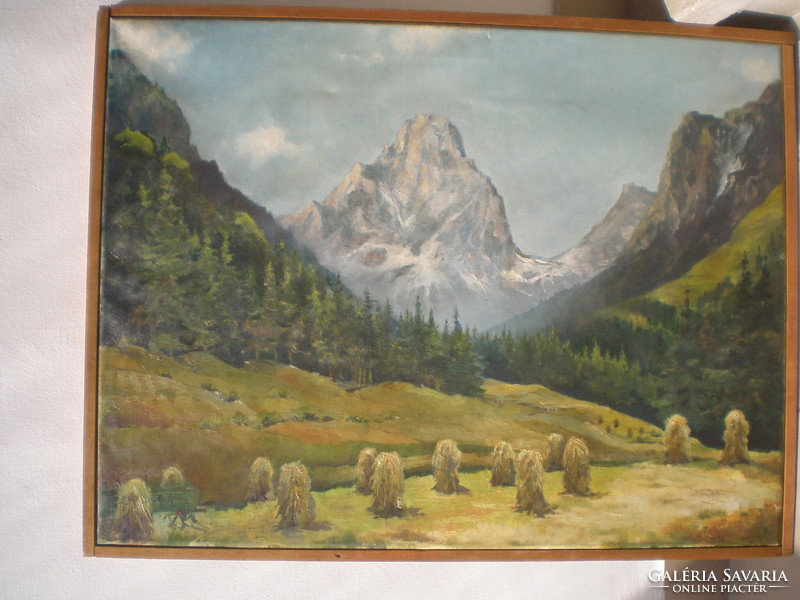 Wonderful painting, high artistic quality of the Alps