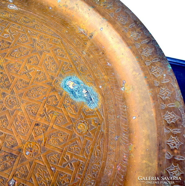 Huge solid brass flat oriental folding coffee table