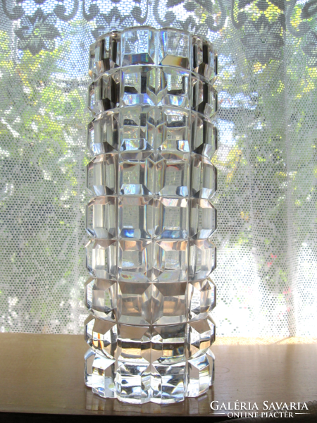 Retro checkered, French, heavy crystal vase