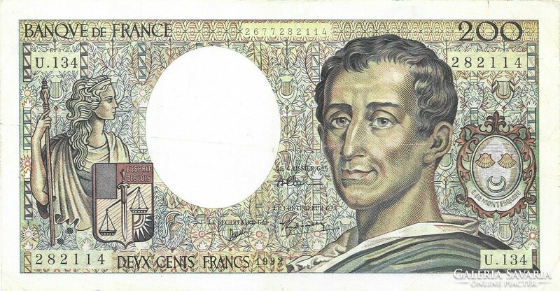 200 frank francs 1992 Franciaország .