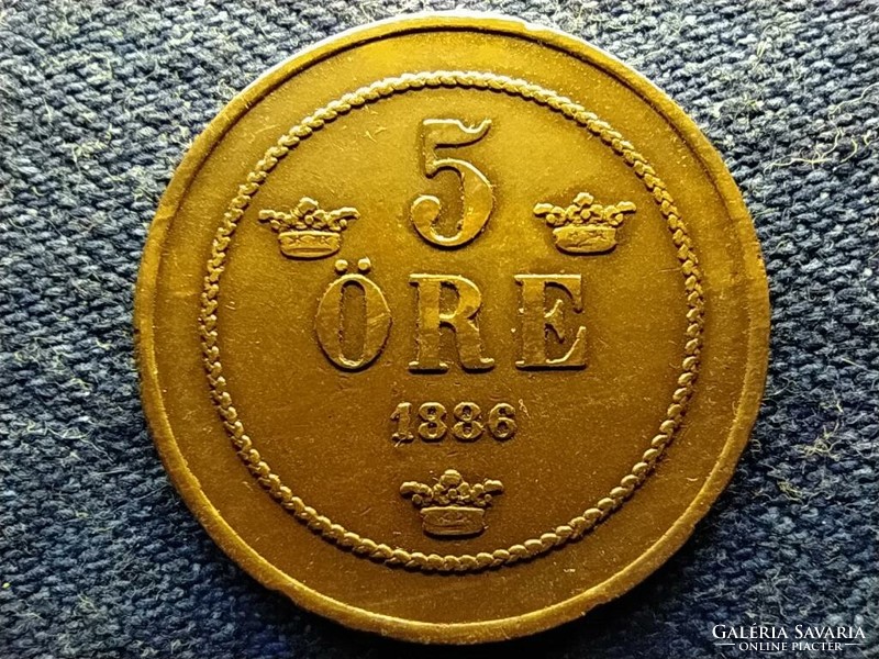 Svédország II. Oszkár (1872-1907) 5 Öre 1886  (id78380)