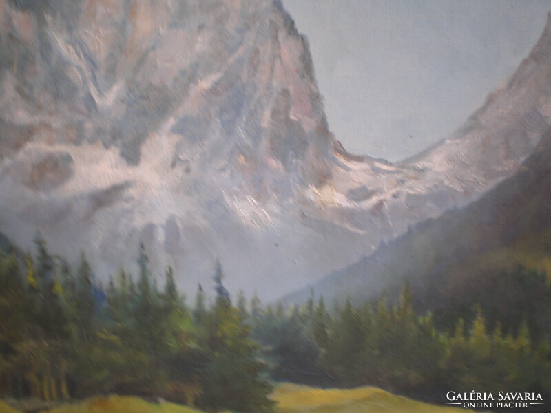 Wonderful painting, high artistic quality of the Alps