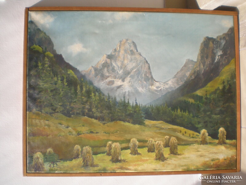 Wonderful painting, high artistic quality of the Alps