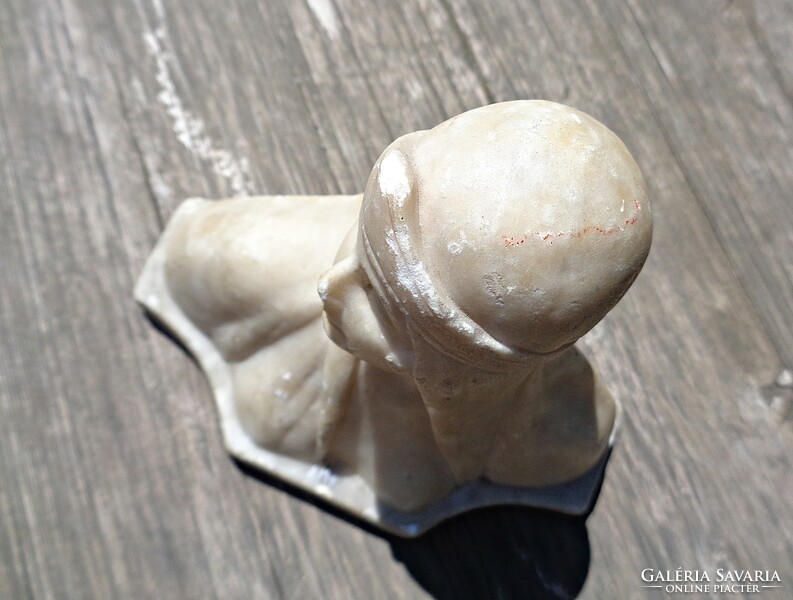 Old signed, numbered, female marble bust/bust