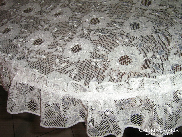 Beautiful vintage openwork rose ruffled curtain