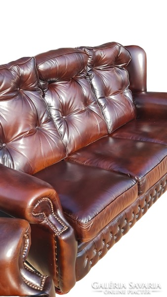 A732 original English chesterfield leather sofa set /springvale/