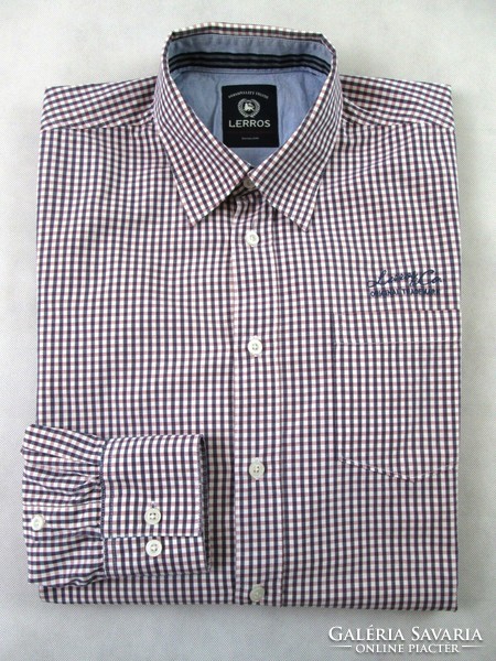 Original Lerros (l/xl) elegant sporty small checkered long sleeve men's shirt