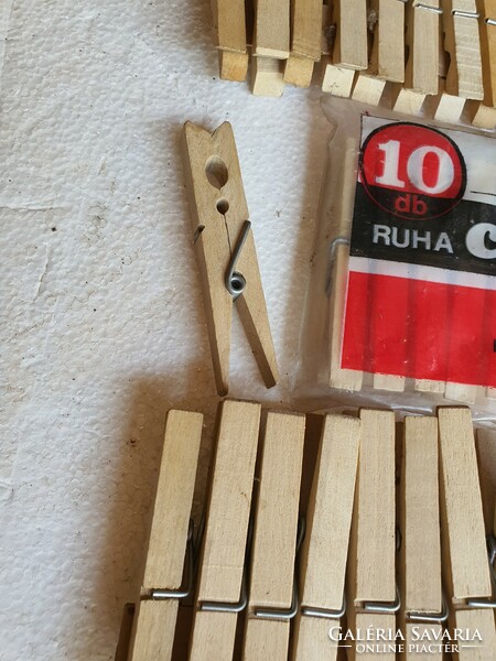 Retro wooden clothespins
